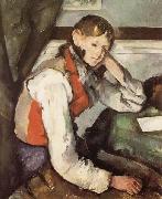 Paul Cezanne Garcon au gilet rouge painting